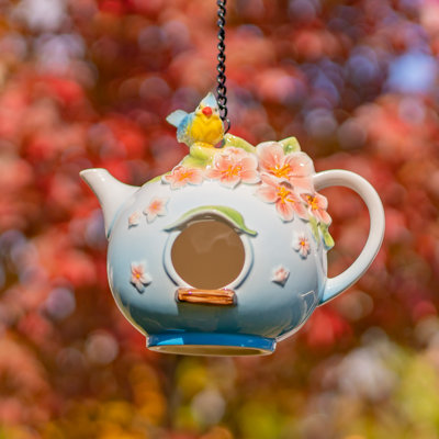 Théière suspendue en porcelaine avec oiseau chanteur "Eileen"