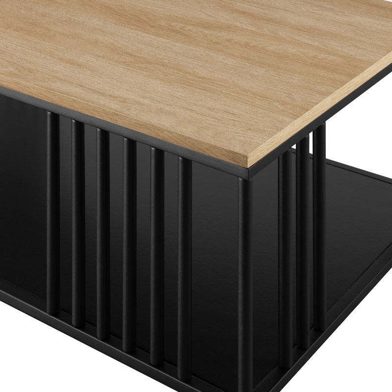 Slatted Metal Two-Tone Coffee Table