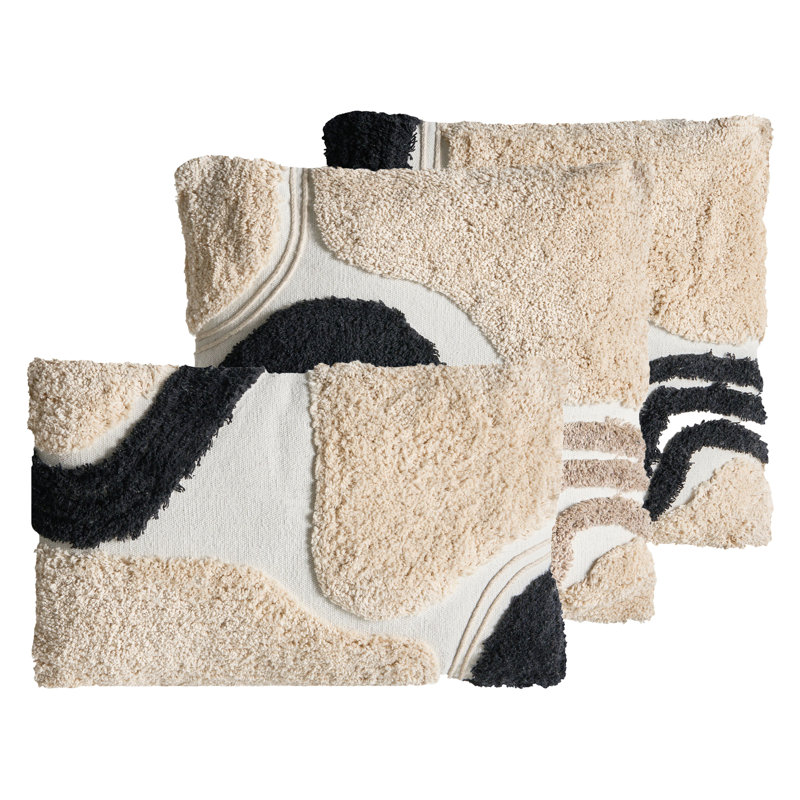 Abstract Cushion, Beige/Black