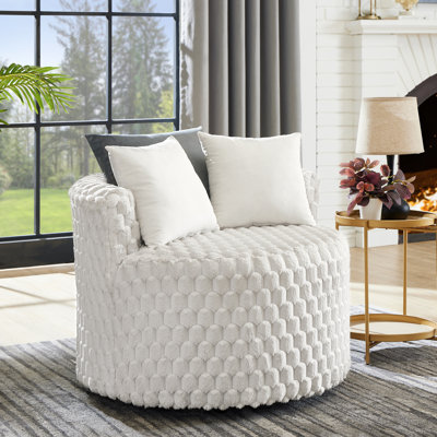 Fauteuil rembourré 3D à roulettes - Créez une ambiance chaleureuse et profitez d'un espace de vie confortable grâce à ses roulettes