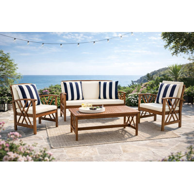 Hurteau 4 Piece Sofa Seating Group with Cushions