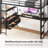 Black Full Metal Loft Bed Frame With L-Shaped Desk, 15" Guardrail, Non-Slip Ladder, 2 Charging Stations, Storage Shelves, 4 Drawers, LED Lights-111032191-117534126