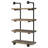 Black and Rustic Oak 4-tier Wall Shelf