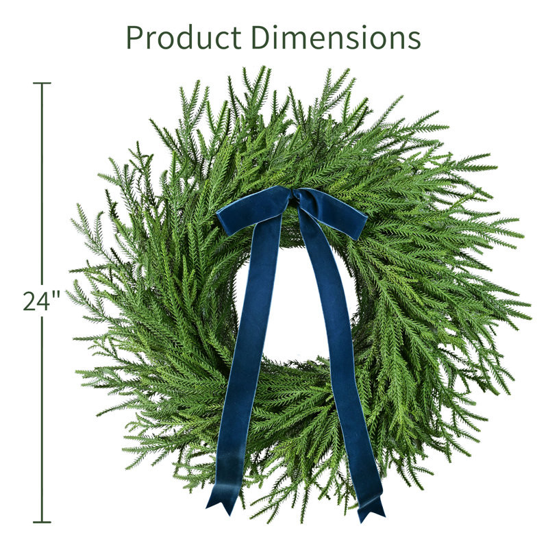 24" Green Soft Spruce Artificial Wreath