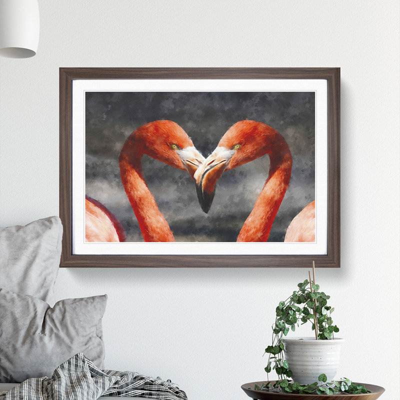 Pink Flamingo Vol.3 - Framed Print, 48cm H x 65cm W x 2cm D, Walnut Framed