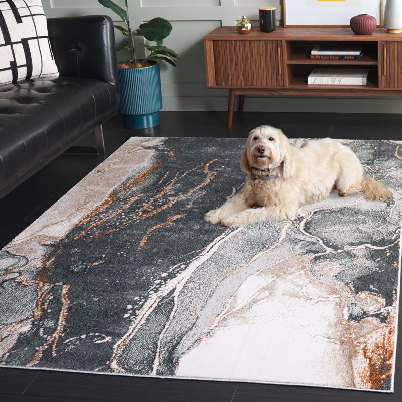 Elantra Performance Abstract Rug, Rectangle 5'2" x 7'