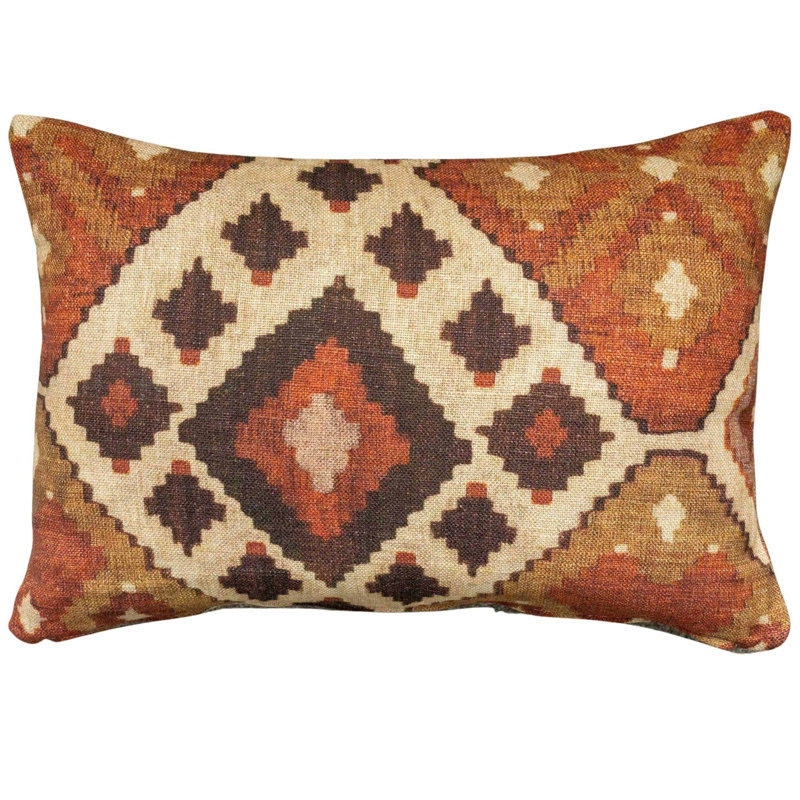 Geometric Red Cushion, Synthetic filled, 43x30cm