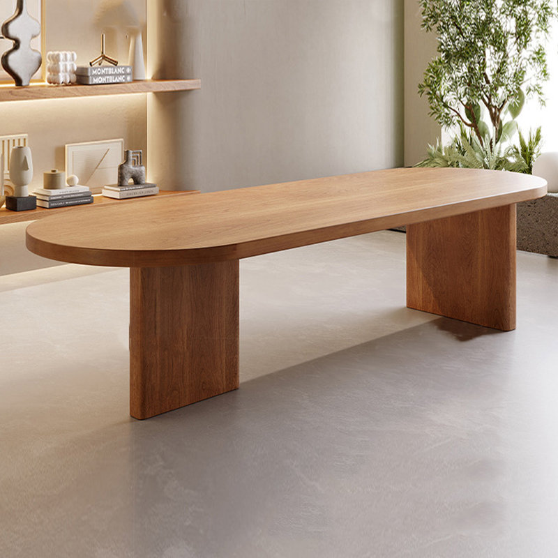 Table de salle à manger ovale brune, H 29,52 po x L 62,99 po x l 27,55 po