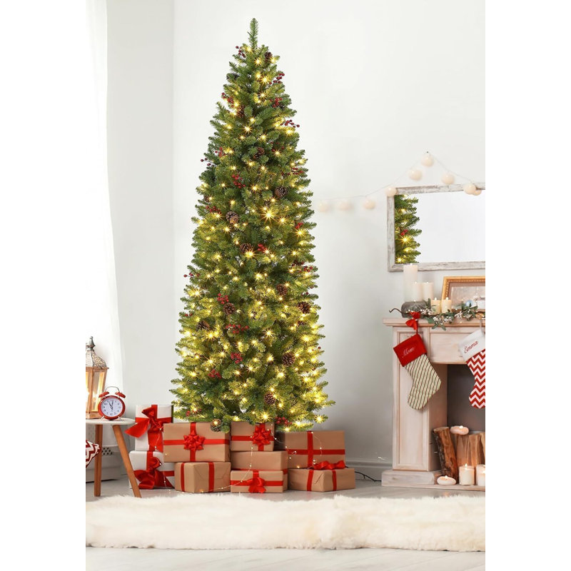 Arbre de Noël artificiel 7,5 pi, lumières DEL bicolores