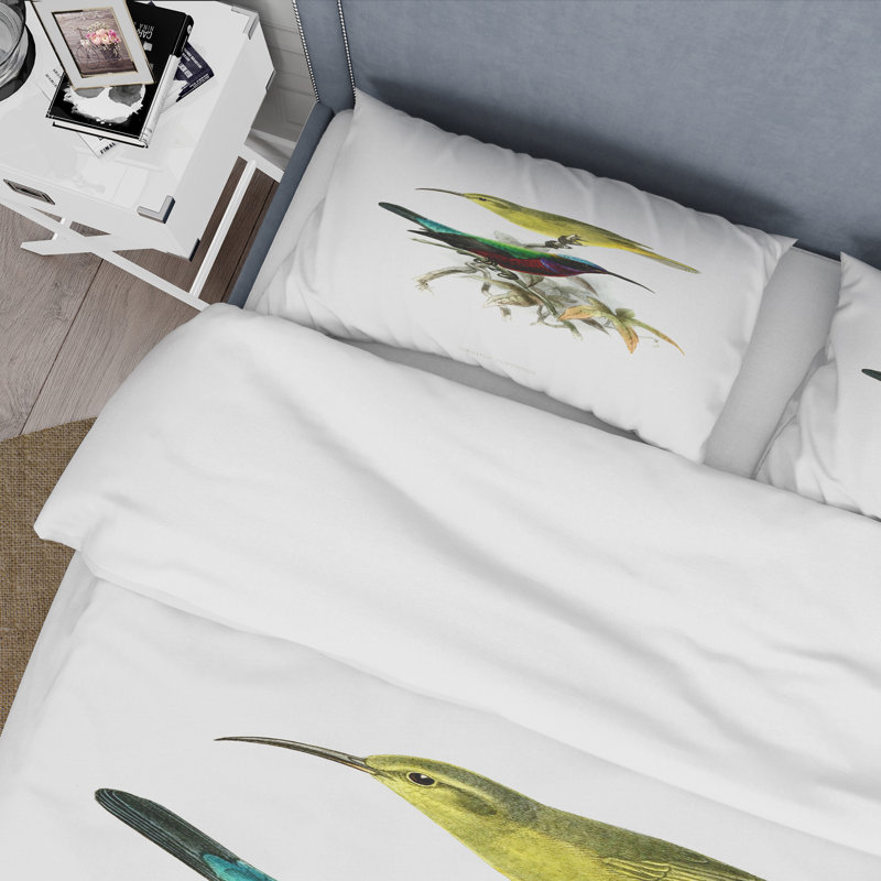 Ensemble de housse de couette Traditional Vintage Birds XV Vintage - microfibre de polyester