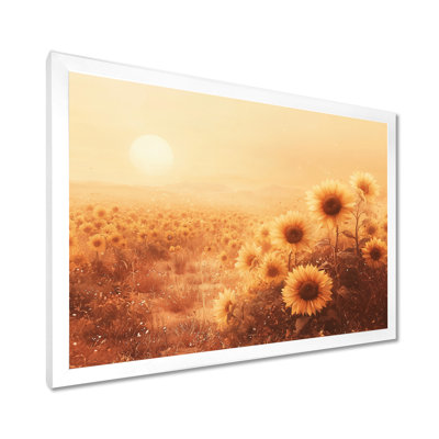 «Doralice Countryside Mirage Sunflowers Under The Sunrise - Sunflowers», reproduction d'art sur toile