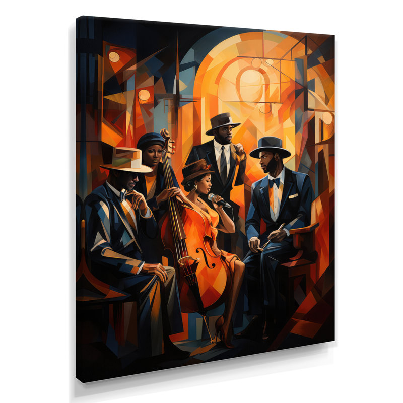 Reproduction d'art sur toile Hundson Jazz Harlem Renaissance V - African American, H 20 po x l 12 po, Toile tendue