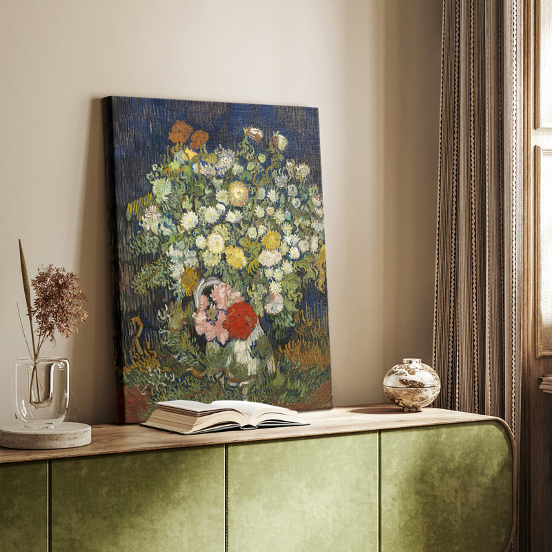 Bouquet de fleurs dans un vase - toile tendue par Vincent Van Gogh, 8 x 12