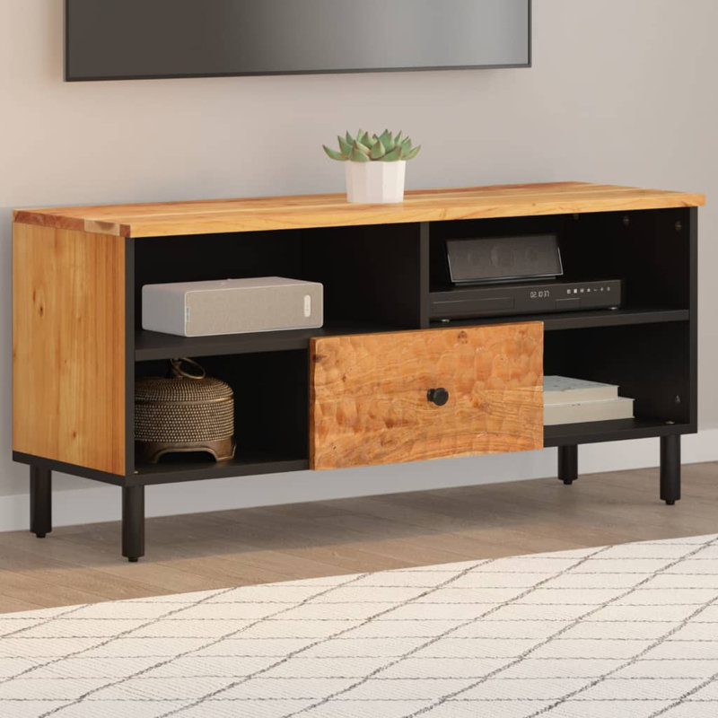 Belchers Unfinished TV Stand for TVs up to 42", Black/Brown