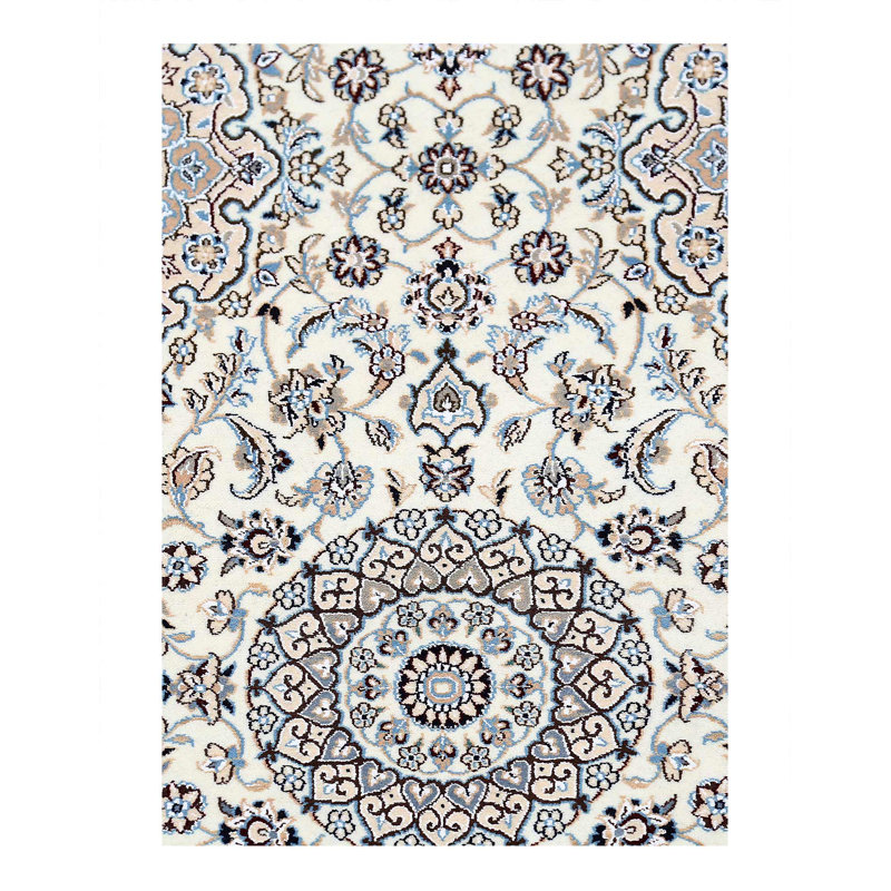 Tapis de couloir fin en soie et laine noué à la main 2 pi x 7 pi 3 po