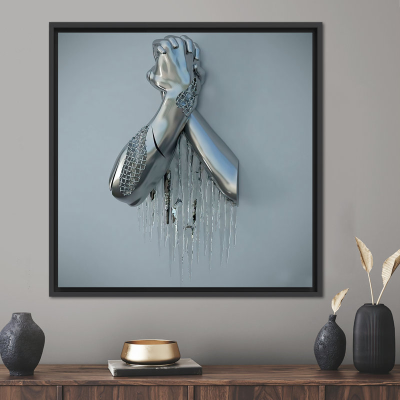 3d Effect Trendy Wall Art, 3d Silver Metallic Wall Art, Modern Art Canvas, 3d Effect Art Canvas, Metallic Hand Printed,