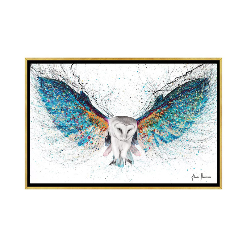 «Opulent Night Owl» par Ashvin Harrison - impression d'art graphique, Sans mat, H 32 po x l 48 po x P 1,5 po