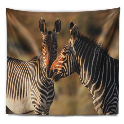 Tapisserie zèbres grand cape montagnes en polyester avec accessoires suspendus inclus