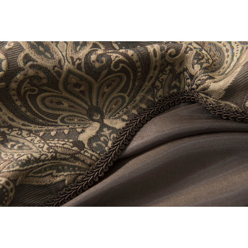 Panneaux de rideaux semi-transparents avec passe-tringle complete window toile Knute, Brun