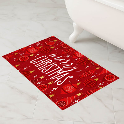 Tapis de bain Ornaments Merry Christmas Holiday
