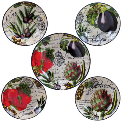 Certified International Botanical Veggies Pasta Bowl Set of 5