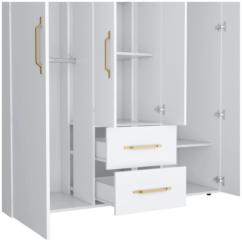 Armoire blanche 2 portes tout-en-un