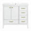 Meuble-lavabo 36 po avec lavabo, portes à fermeture douce, 4 tiroirs, structure en bois massif, finition blanche, ensemble tout-en-un-116452150