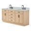 ARIEL HEPBURN 73 IN DOUBLE RECTANGLE SINK VANITY 1,5 IN