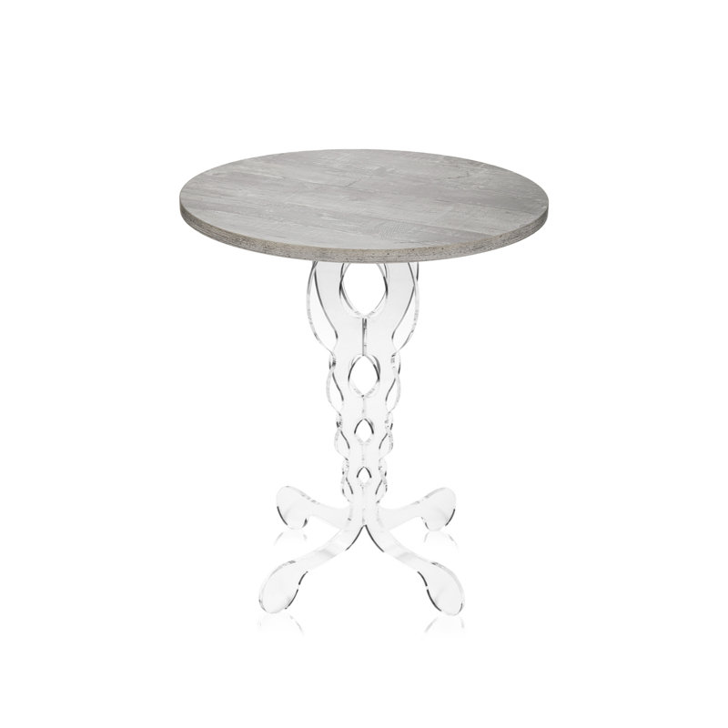 Mersin Pedestal Coffee Table, 60cm H x 50cm W x 50cm D, Grey Atrium