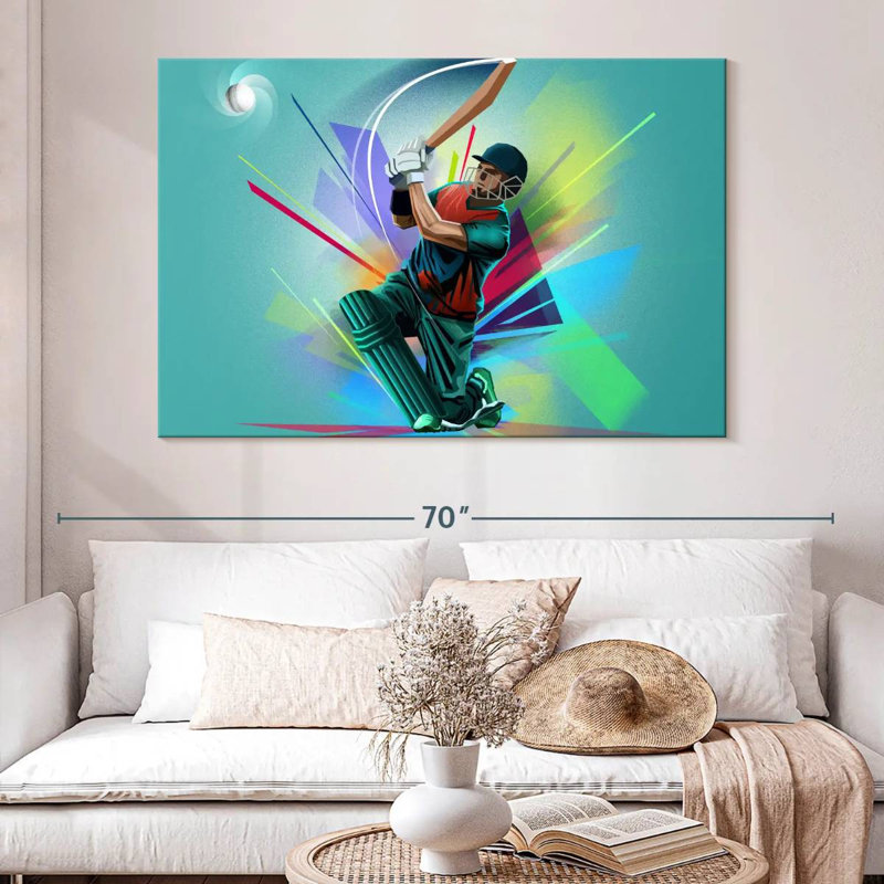 Sireci Cricket Player, 34" H x 51" W