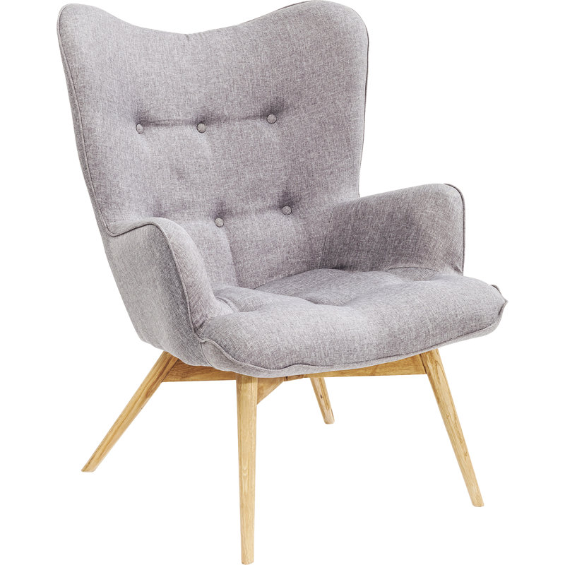 Armchair Vicky, Grey, Light Brown