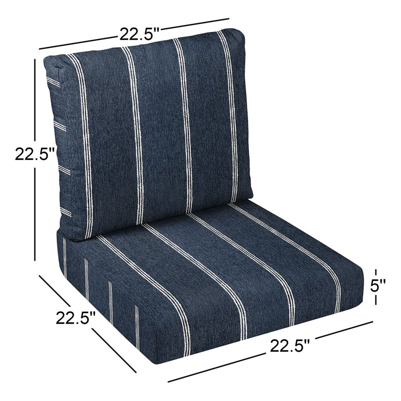 Sunbrella 2 - Piece Cushion, Blue