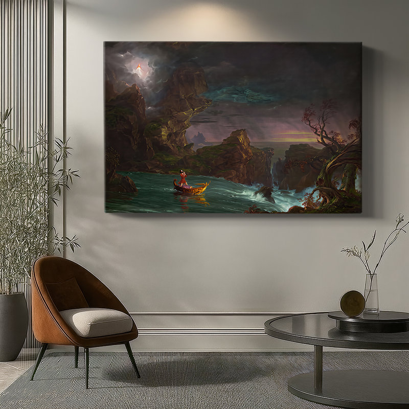 Le voyage de la vie: la virilité - Thomas Cole - Toile tendue avec châssis-1840-1842, 24 x 36