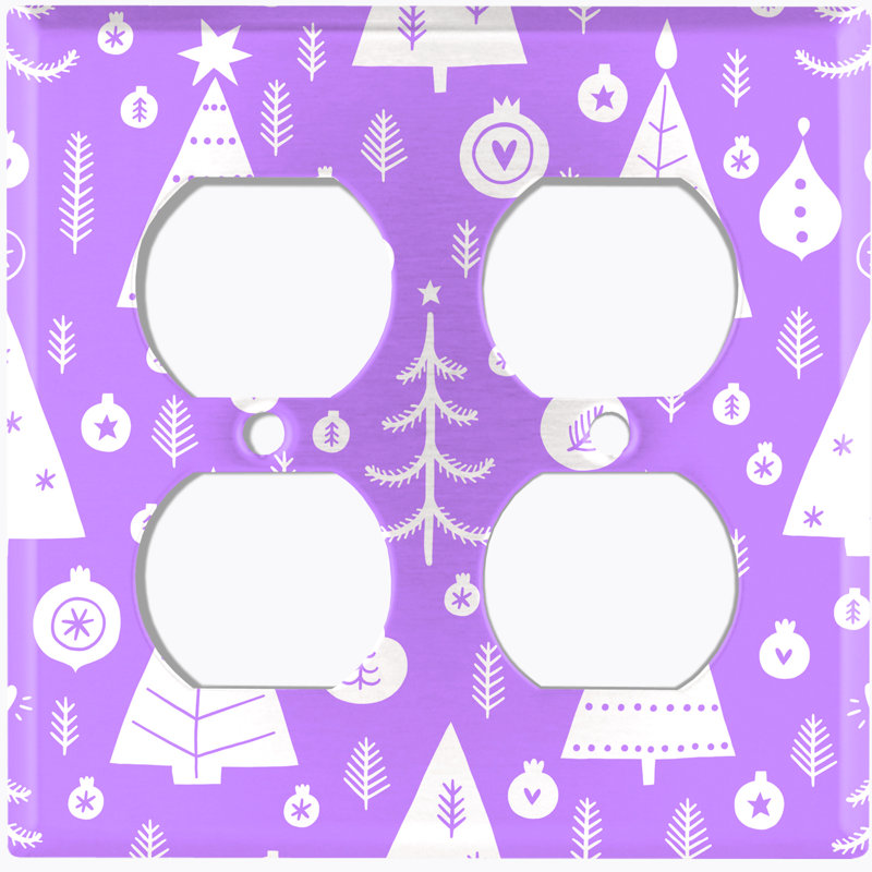 Plaque murale à 2 prises pour arbre de Noël, Mauve
