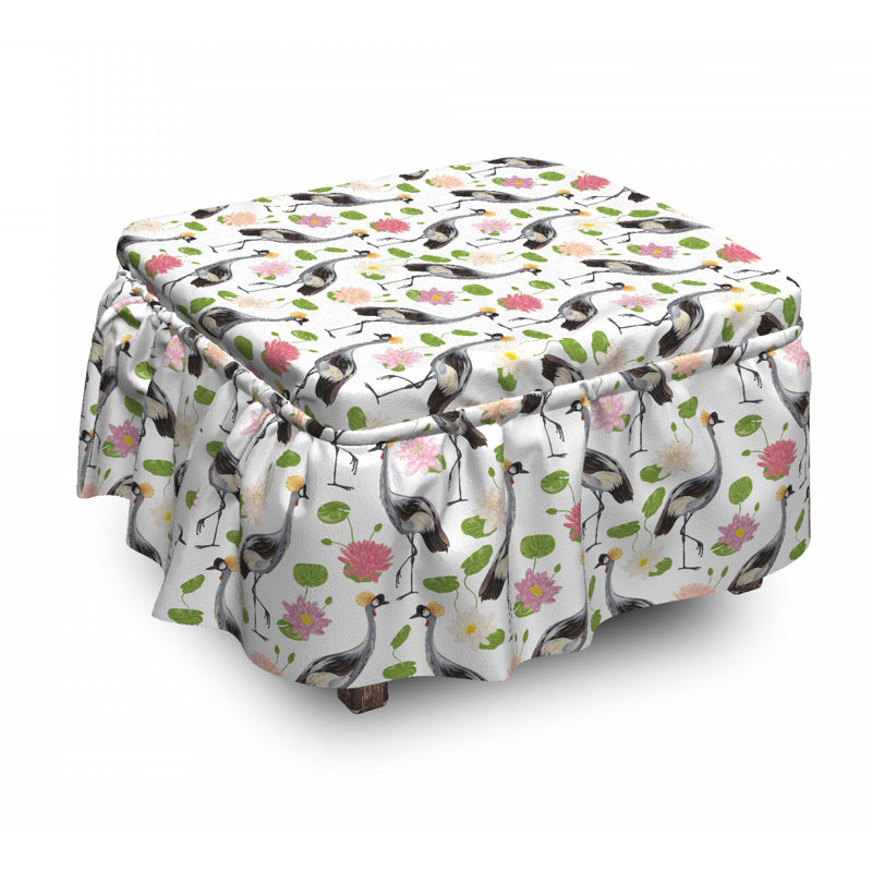Housse pour repose-pieds motif oiseau oriental