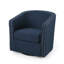 Élégant fauteuil bleu pivotant - Fauteuil confortable 100% lin avec profondeur de 33,5 po