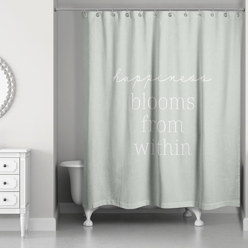 Happiness from Sage Shower Curtain