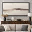 «Minimalist Neutral Horizon Abstract Landscape Calm», très grande impression sur toile encadrée-125011759-125011758