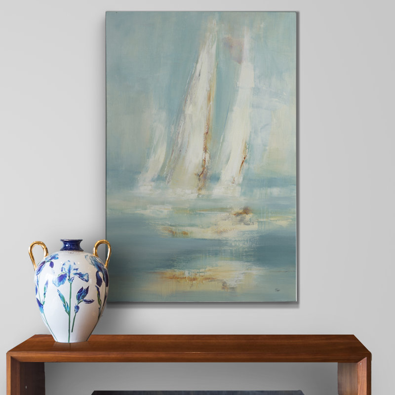 «Sail with Me», peinture sur toile tendue, H 27 po x l 18 po x P 1 po