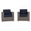 Fauteuil club en osier Sunbrella -1565115368