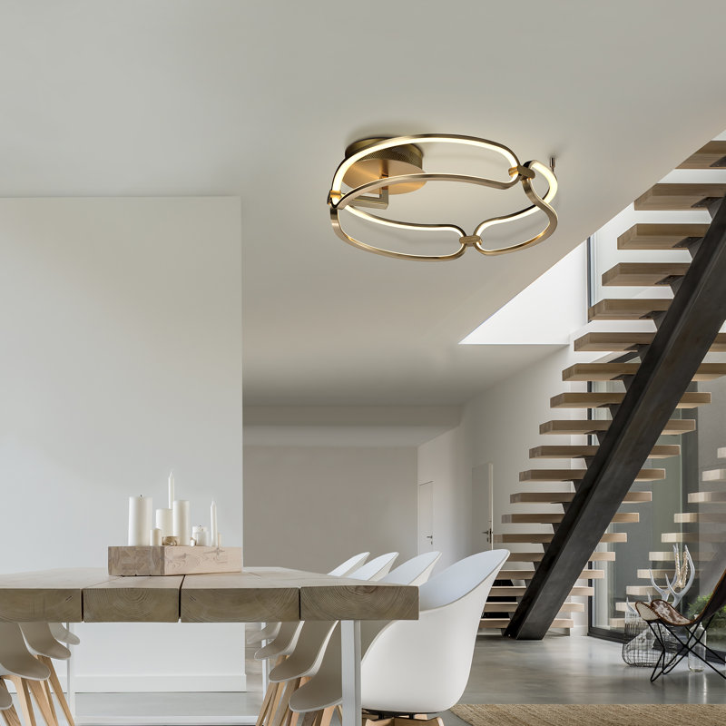 Tara LED Semi Flush Mount, Gold