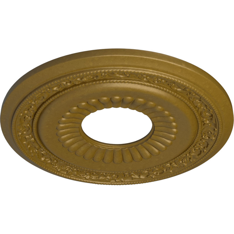 Endurathane Lauren Ceiling Medallion, 20 5/8"OD x 6 1/4"ID x 1 3/8"P (Fits Canopies up to 6 1/4"), Hand-Painted Gold Finish