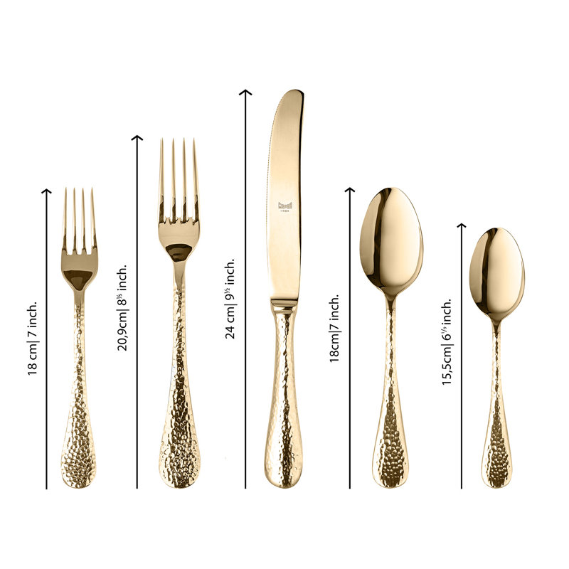 Epoque 5 - Piece Stainless Steel Flatware Set - Service for 1, Gold