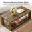 47.24" Rectangular Rustic Coffee Table With Open Storage Shelf, Retro Farmhouse Center Table for Living Room