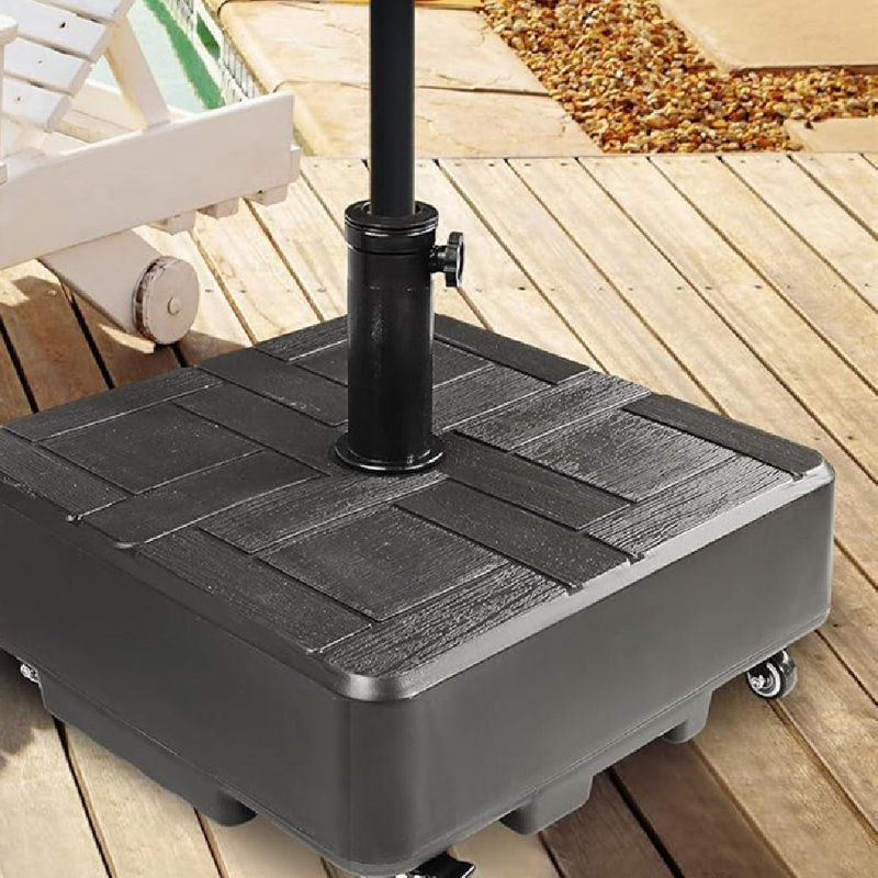 Fillable Mobile Umbrella Base With 4 Wheels,Heavy-Duty,Black