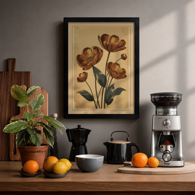 Study in Burgundy Botanical - Framed Print