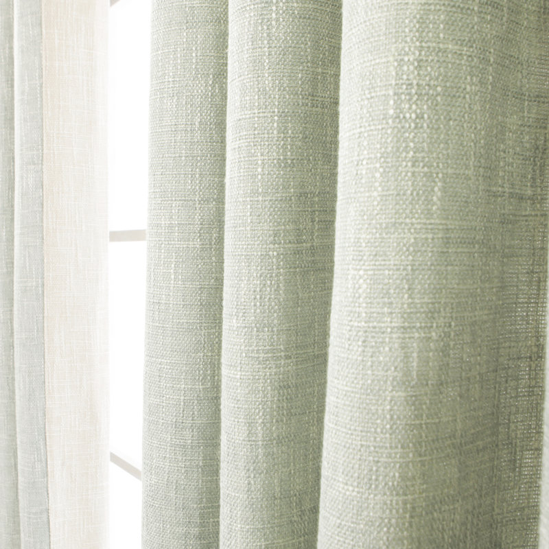 Paire de rideaux semi-transparents avec œillets Mak, Menthe