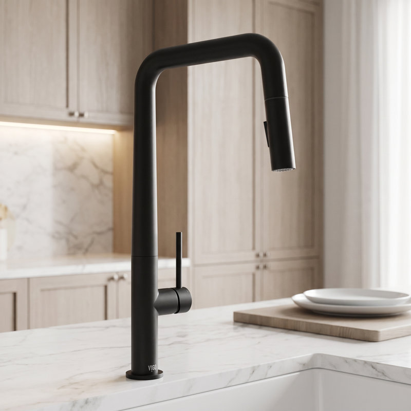 Parsons 18" H 1-handle Pull-Down 2-Function Sprayer Kitchen Faucet, Matte Black