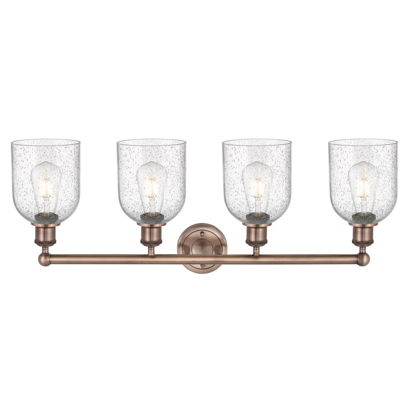 Éclairage pour salle de bain 4 lumières Bella, Cuivre antique, Bullé