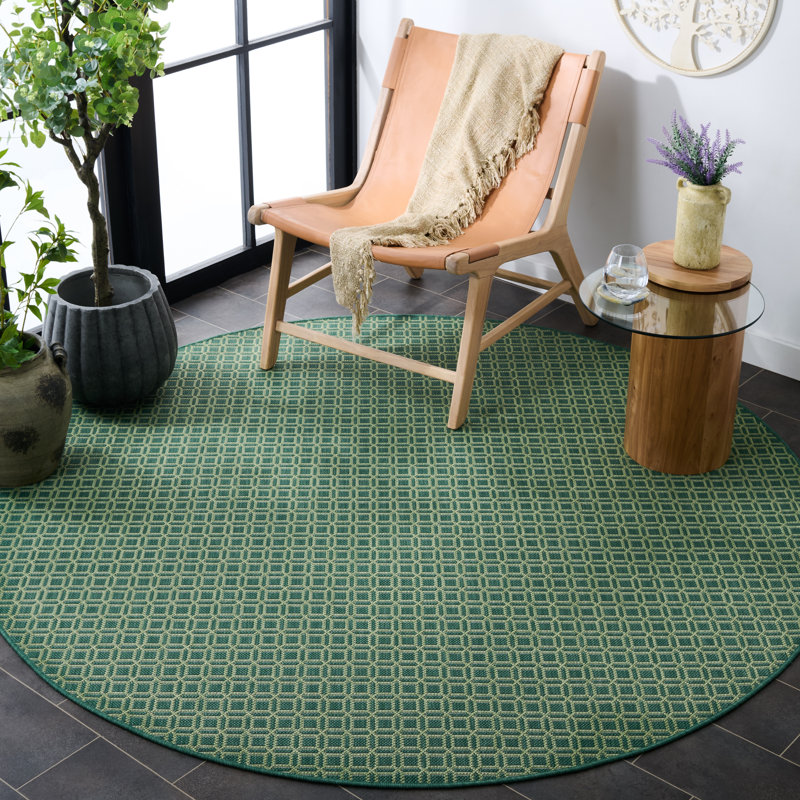 Terrace 808 Geometric Indoor/Outdoor Rug, Round 6'7"